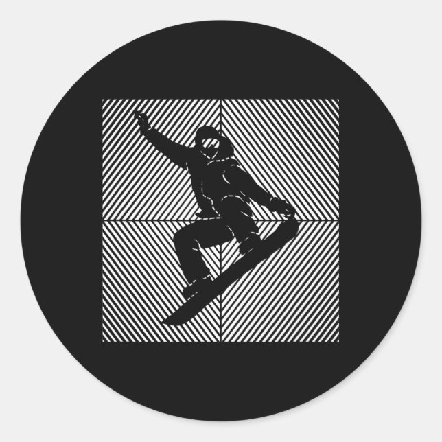 Sticker Rond Snowboard Snowboard Skilift Snowboard (Devant)
