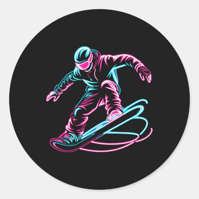 Sticker Rond Snowboard Snowboard Snowboard 3 (Devant)