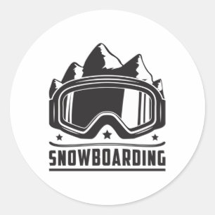 Sticker Rond Snowboard Snowboard Snowboard Snowboard Idée cadea