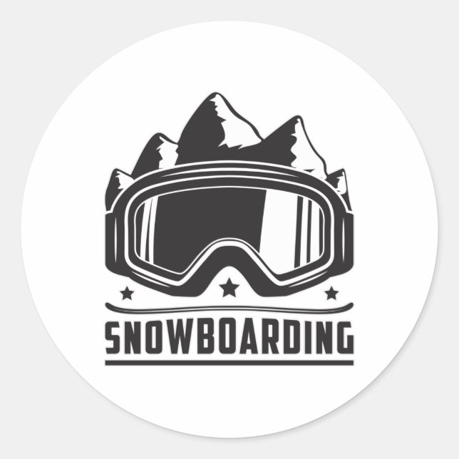 Sticker Rond Snowboard Snowboard Snowboard Snowboard Idée cadea (Devant)