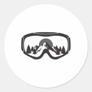 Sticker Rond Snowboard Snowboard Snowboardeur Drôle Idée cadeau