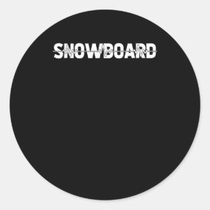 Sticker Rond Snowboard Snowboard Sports d'hiver - Ekg Heartbea