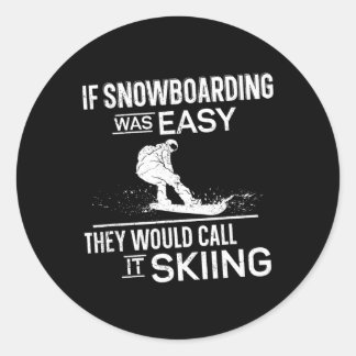 Sticker Rond Snowboard Snowboard Vintage 3