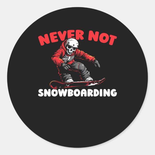 Sticker Rond Snowboard - Sports d'hiver Snowboard (Devant)