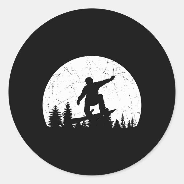 Sticker Rond Snowboard Style Libre Snowboard Snowboard Extr (Devant)