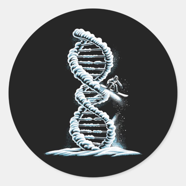 Sticker Rond Snowboard Winter - Snowboard Snowboard Son In (Devant)