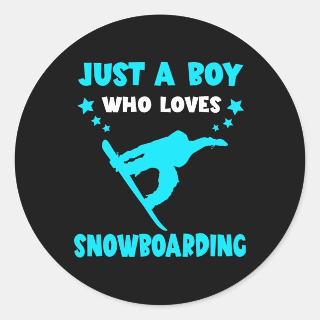 Sticker Rond Snowboard Winter Sport Snowboard Juste Un Garçon N (Devant)