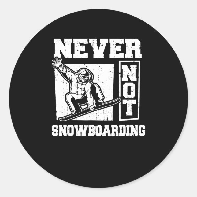 Sticker Rond Snowboard Winter Sports - Snowboard Snowboard (Devant)