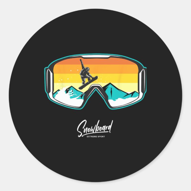 Sticker Rond Snowboarder Snow Boarder Snowboarders 1 (Devant)