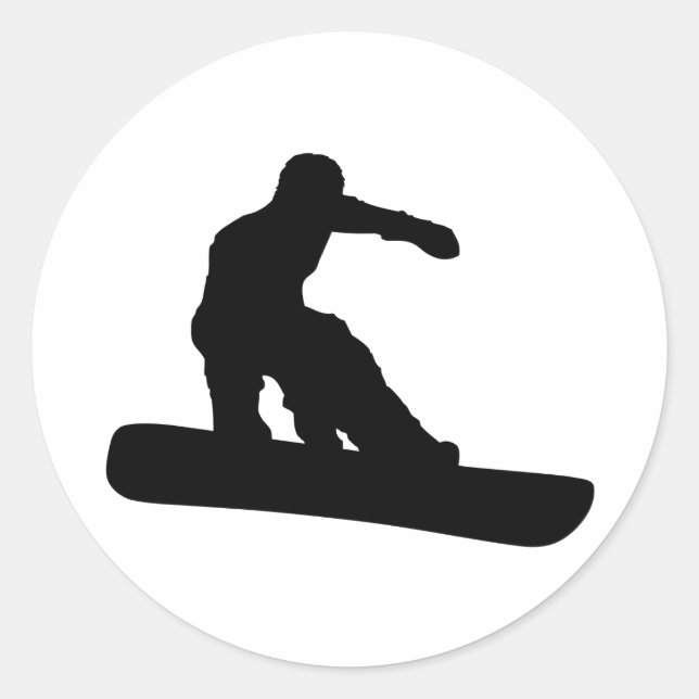 Sticker Rond Snowboardeur (Devant)