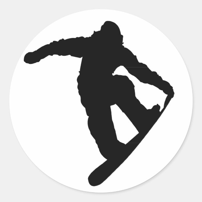 Sticker Rond Snowboardeur (Devant)