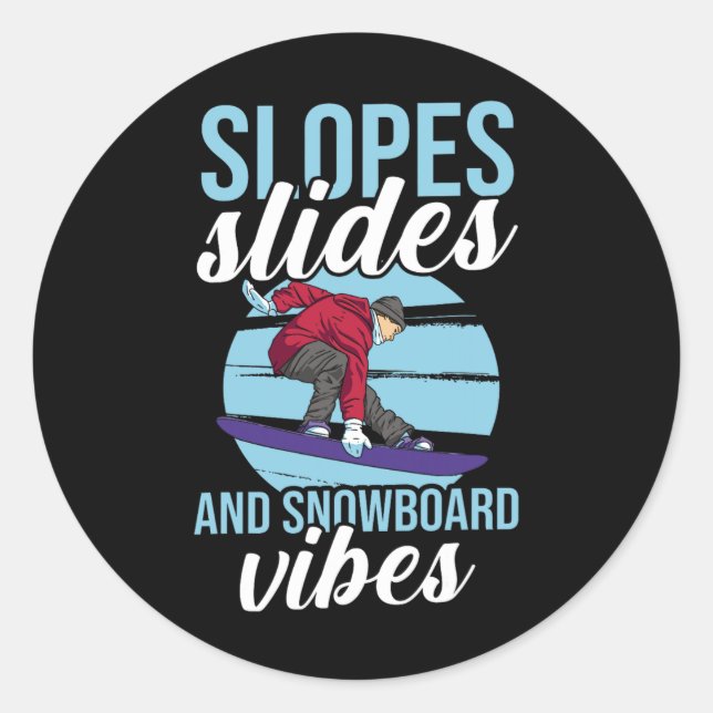 Sticker Rond Snowboardeur Snowboard 1 (Devant)