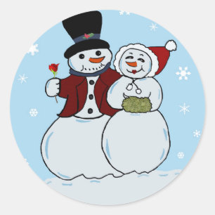 Sticker Rond Snowcouple