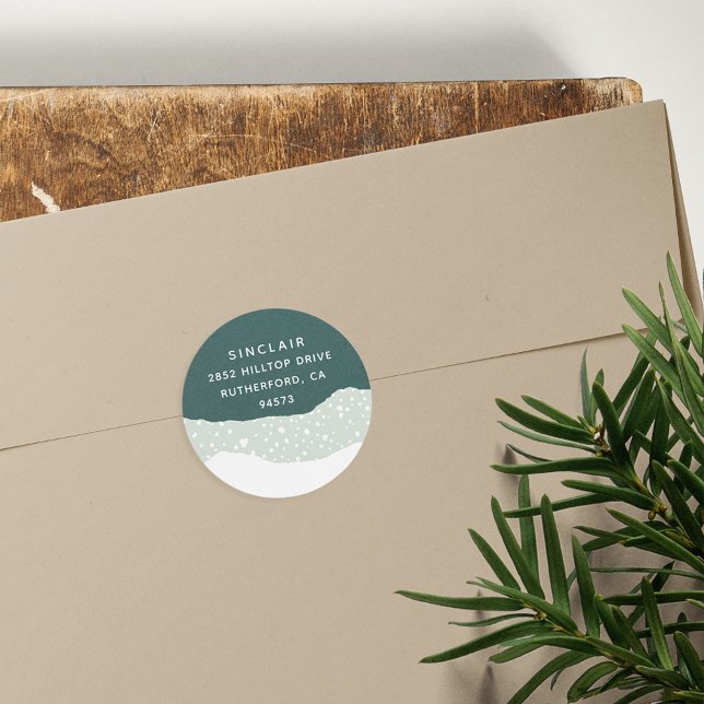 Sticker Rond Snowdrift | Adresse de retour de vacances (Créateur téléchargé)