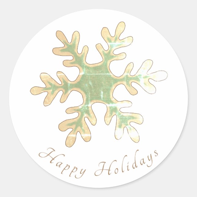 Sticker Rond Snowflake Festif Simple Festif Noël (Devant)