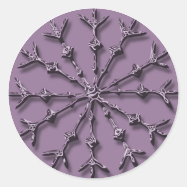 Sticker Rond Snowflakes - Enveloppe Cartes de Vacances (Devant)