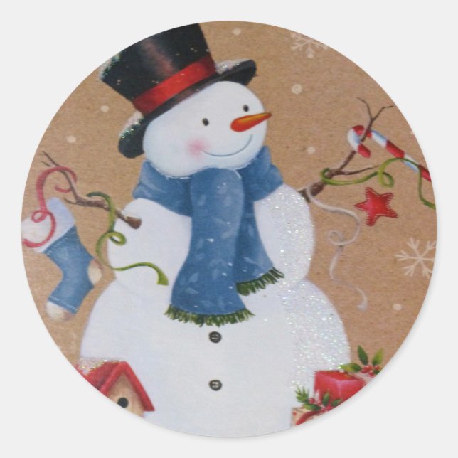Sticker Rond Snowman (Devant)