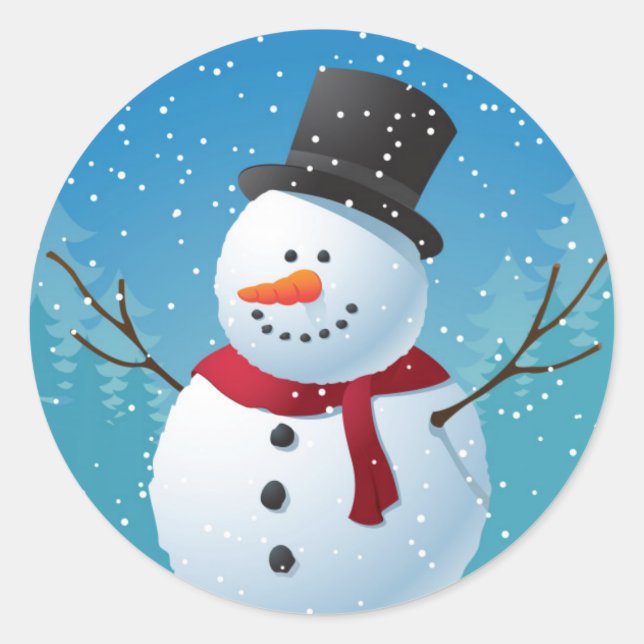 Sticker Rond Snowman (Devant)