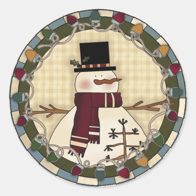 Sticker Rond Snowman (Devant)