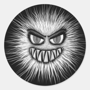 Sticker Rond Snowman effrayant