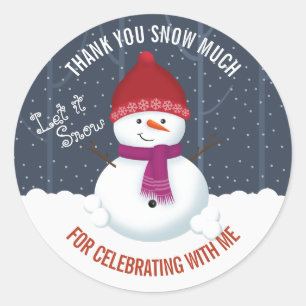 Sticker Rond Snowman Winter Wonderland
