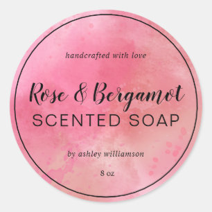 Sticker Rond Soap artisanal Calligraphie personnalisée Couleur 