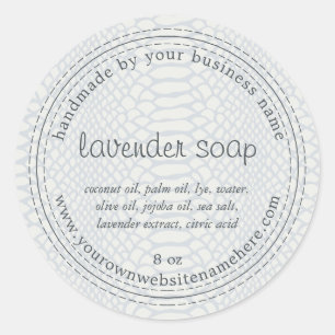 Sticker Rond Soap lavande artisanal Pastel Blue Snake Motif