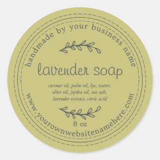 Sticker Rond Soap Lavande Rustique fait main Vert