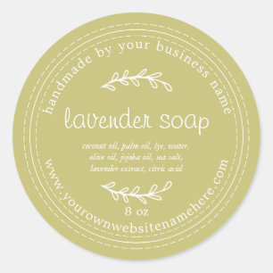 Sticker Rond Soap Lavande Rustique fait main Vert