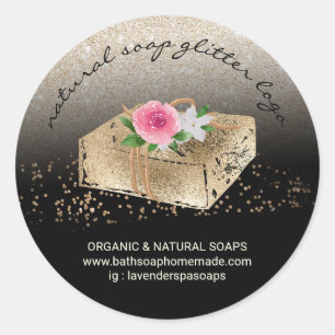 Sticker Rond Soap Spa naturel maison Or