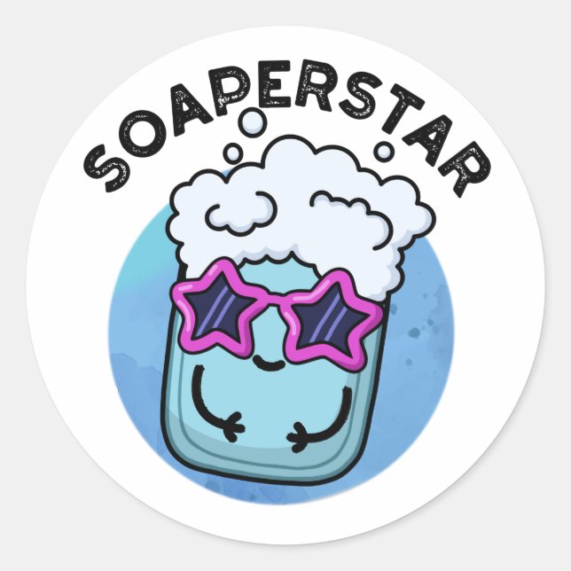 Sticker Rond Soaperstar Funny Superstar Soap Pun (Devant)