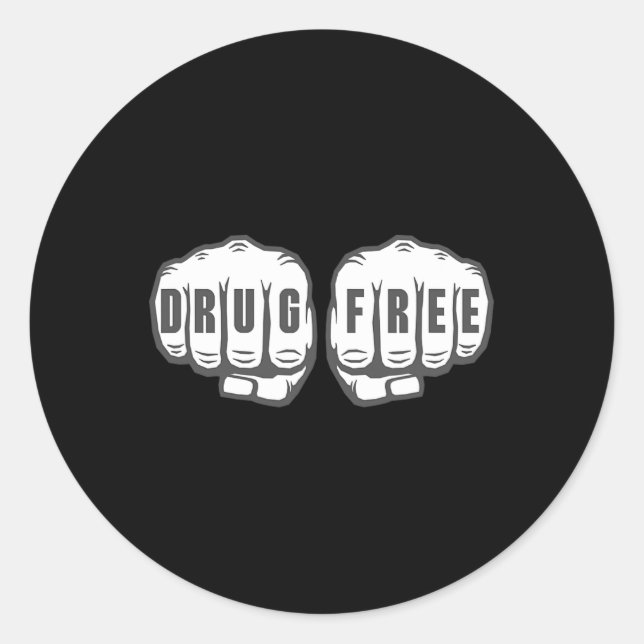 Sticker Rond Sober Récupération Sobriety Cadeau Médicament Sans (Devant)