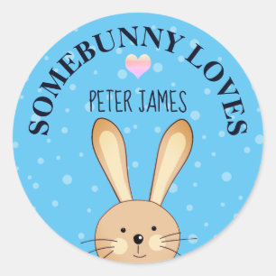 Sticker Rond Soblimateur de lapin bleu