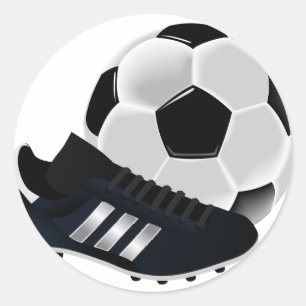 Sticker Rond Soccer ball and shoe