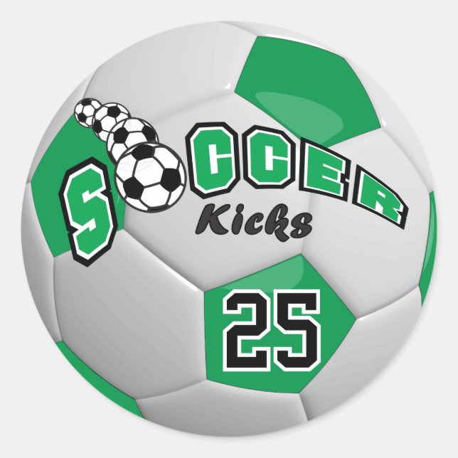 Sticker Rond Soccer Ball Kicks |  Green (Devant)