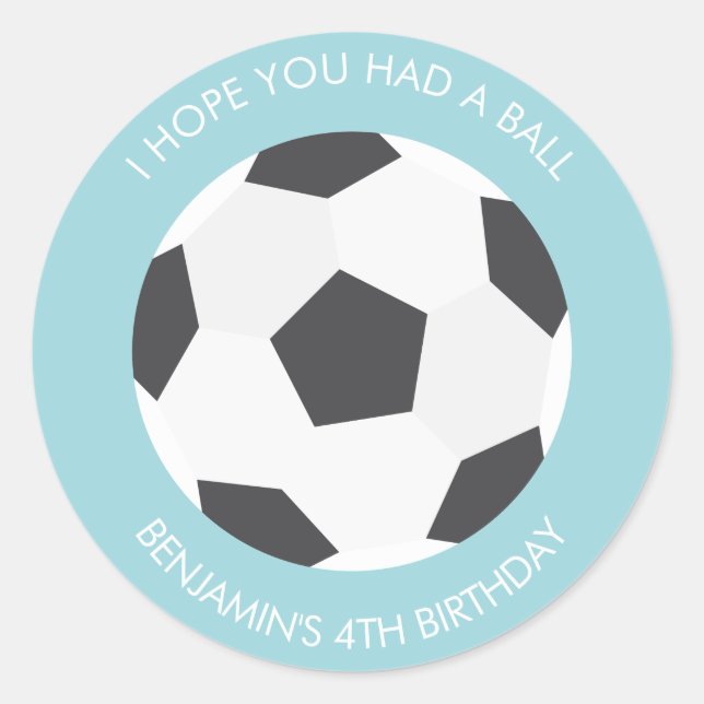 Sticker Rond Soccer Ball Sports Thématique Anniversaire (Devant)