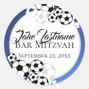 Sticker Rond Soccer Bar Mitzvah