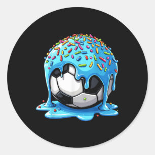 Sticker Rond Soccer Drip Boys Girls Ice Cream Driam Avec Sprink