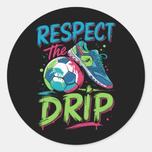Sticker Rond Soccer Drip Crème Glacée Fondante Respectez Le Gar