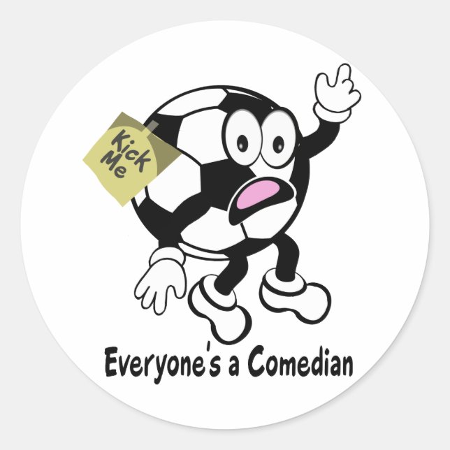 Sticker Rond Soccer Dude Me Taper (Devant)