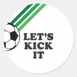 Sticker Rond Soccer Green Stripes Faisons-le à l'anniversaire