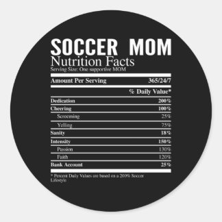 Sticker Rond Soccer Maman Faits nutritionnels