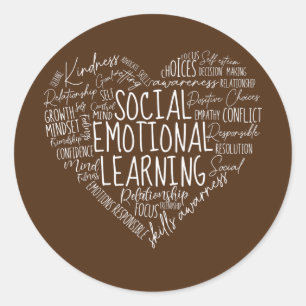 Sticker Rond Social Emotional Learning Heart Counselor Teacher
