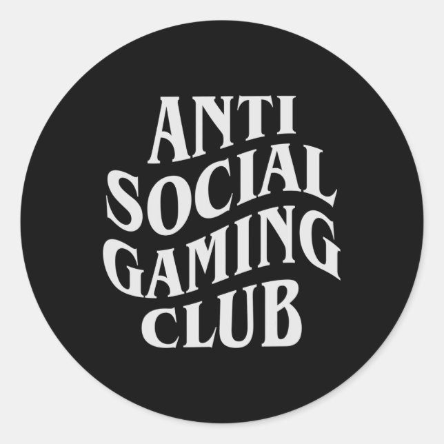 Sticker Rond Social Gaming Club Funny Joueur de jeu vidéo (Devant)