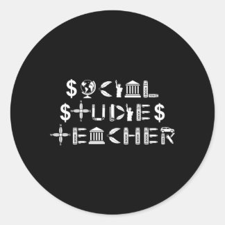 Sticker Rond Social Studies Teacher Gift Men Women