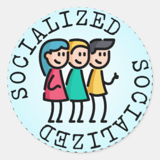 Sticker Rond Socialisé (Adulte Mérite Badge)