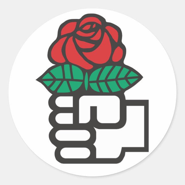 Sticker Rond Socialisme démocratique (Le premier et le symbole  (Devant)