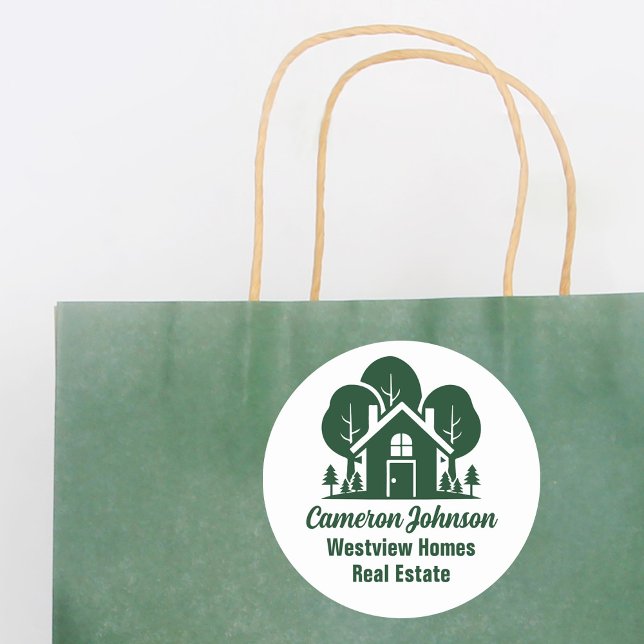 Sticker Rond Société immobilière sur mesure Green Forest House (Créateur téléchargé)