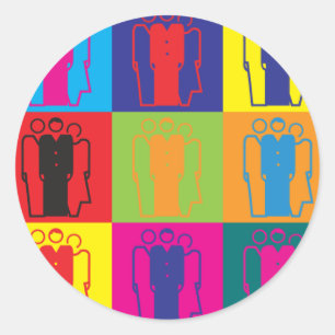 Sticker Rond Sociologie Pop Art