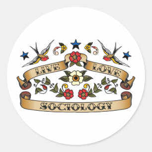 Sticker Rond Sociologie vivante d'amour